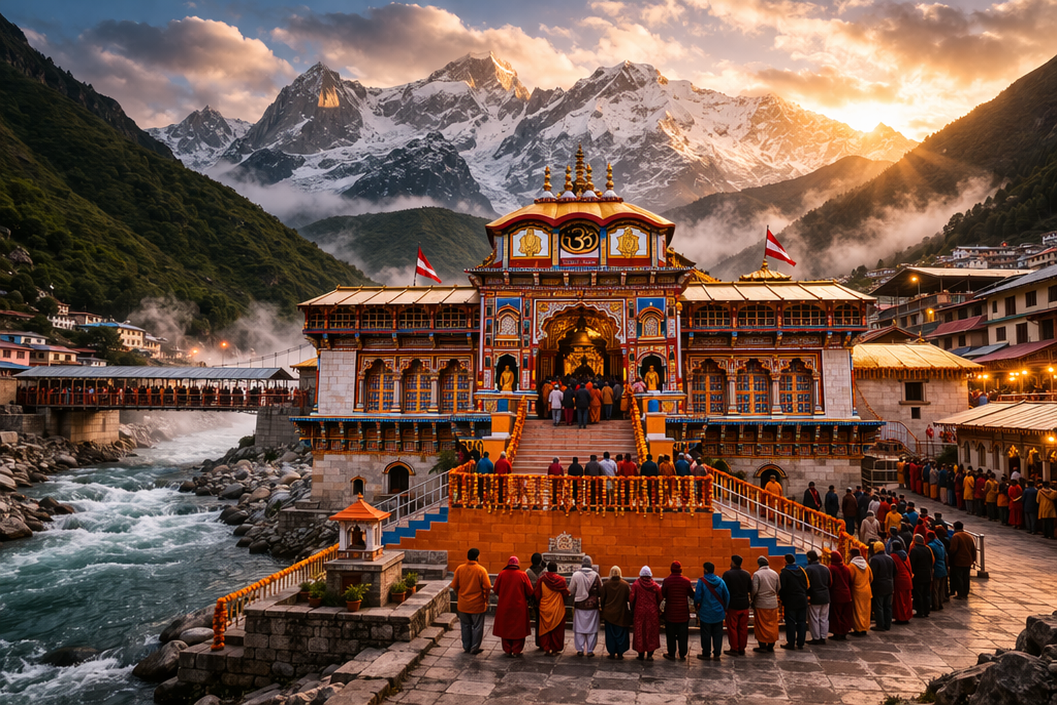 Badrinath temple in the Char Dham pilgrimage circuit
